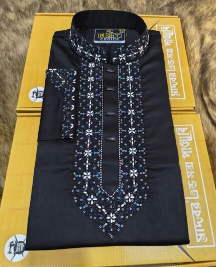 প্রিমিয়াম কট সিকুয়েন্স এমব্রয়ডারি পাঞ্জাবী